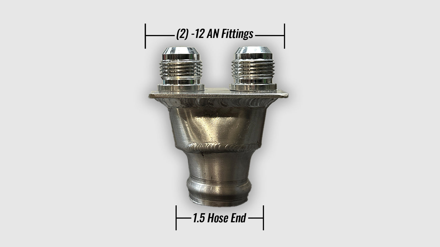 Firewall Adapter Plate (2) -12 AN to 1.5” Hose End.